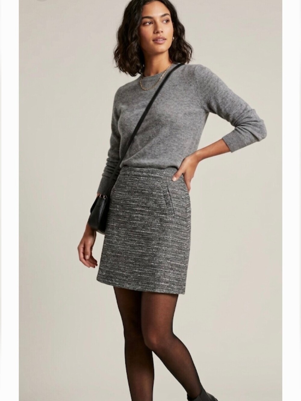 NWT Halogen A Line Mini/Midi Skirt Textured with Zip Back Size 10